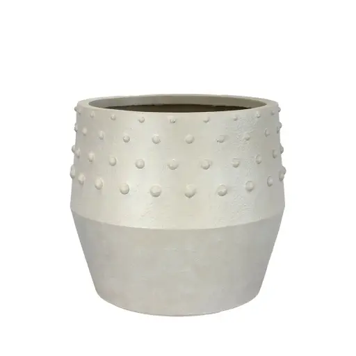 [64735] Harper pot round grey - 9.75x9.5"