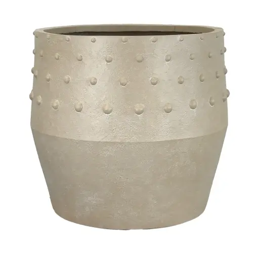 [64740] Harper pot round taupe - 19x18.5"
