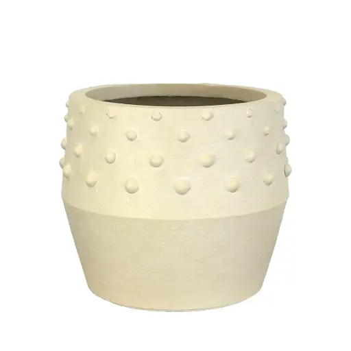 [64742] Harper pot round yellow - 13.75x13.75