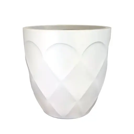 [64750] Rhea pot round white - 13.5x13"