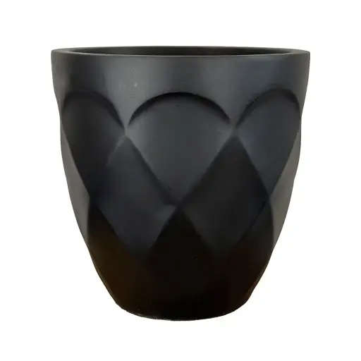 [64754] Rhea pot round black - 17x16"