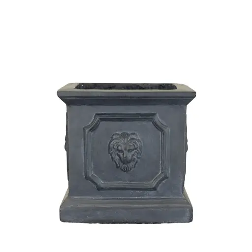 [64756] Leo pot square black - 9x9"