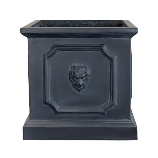 [64759] Leo pot square black - 17.5x17.5"