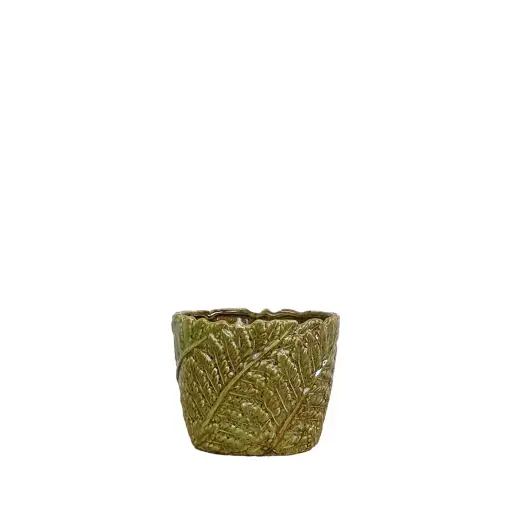 [64761] Fern pot round green  - 4.25x3.25"