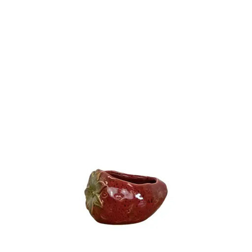 [64766] Eden strawberry pot red - 4.75x4.25x3.25"