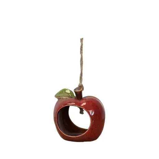 [64768] Eden apple birdfeeder red - 4.25x3.5x4.25"