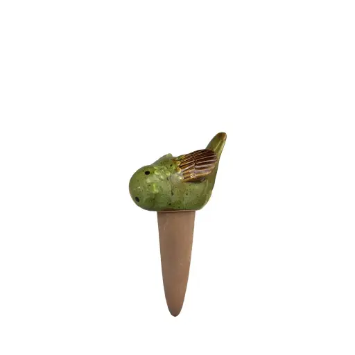 [64773] Eden bird watering stake green - 4x3x6.75"