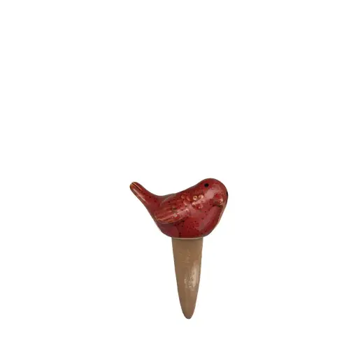[64774] Eden bird watering stake red - 4x3x6.75"