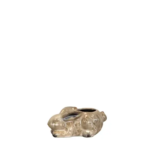 [64785] Eden rabbit pot round white - 7.5x4.75x3.75"