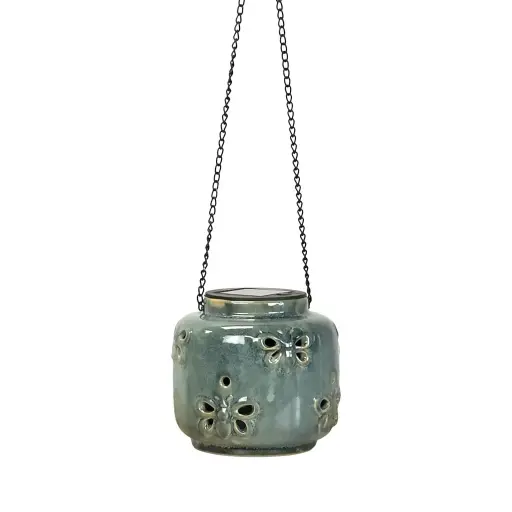 [64789] Eden solar lantern blue - 4.5x4.5x4.5"