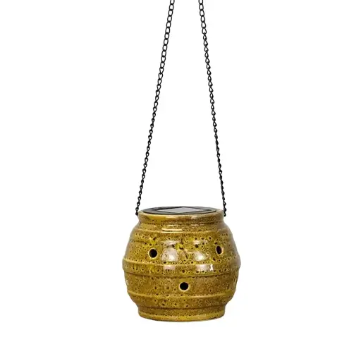 [64791] Eden solar lantern yellow - 4.5x4.5x4.25"