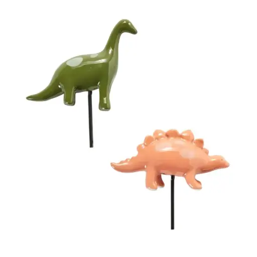 [64816] Dinosaur Friends Plant Sticks Set of 2 - 4"/5"