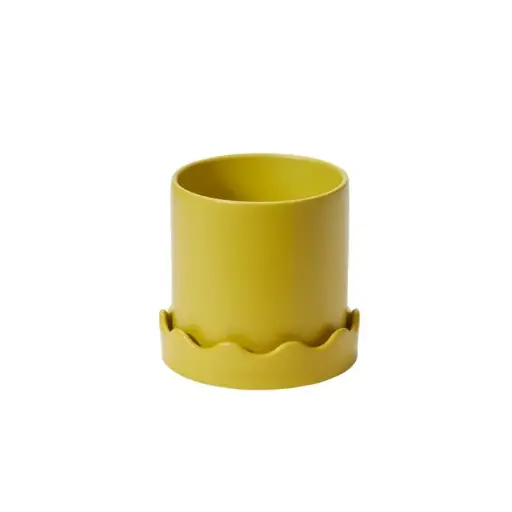 [64848] Pissaro Pot with Saucer 6"x 5.75" yellow