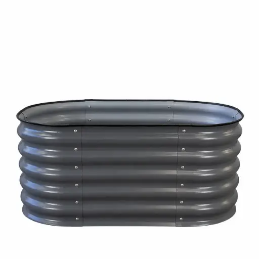 [64878] Harvest Row planter grey - 23.75x41.25x17"