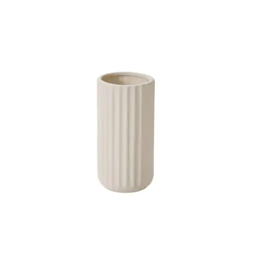 [64924] Beam Vase 4"x 8" off white