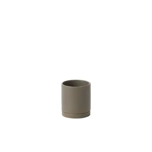 [65164] Romey Neutral Pot with Saucer 4.25"x 4.75" Moss