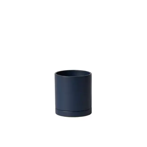[65190] Romey Pot with Saucer 4.25"x 4.75" Dark-Blue