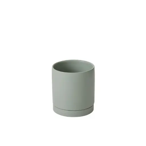 [65198] Romey Pot with Saucer 5"x 5.75" Sage