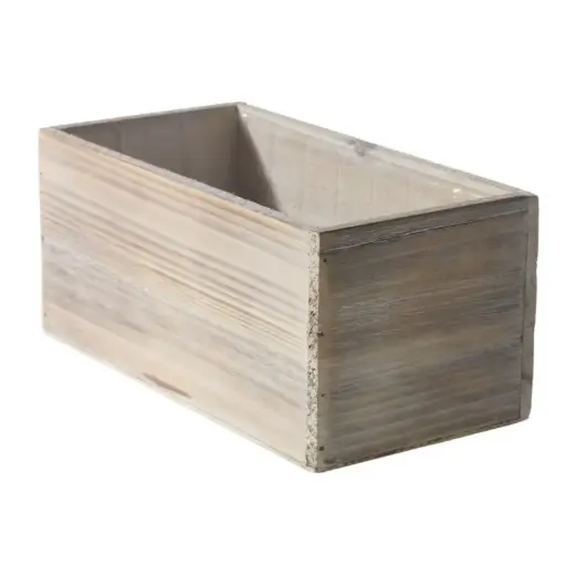 [65329] Woodland Planter White 9.5"x 4.5"x 4.5"
