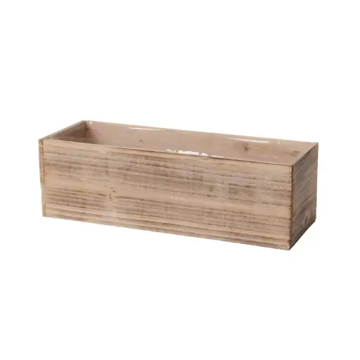 [65330] Woodland Planter Whitewash 12"x 4"x 4"