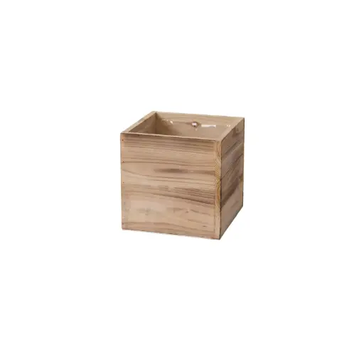 [65333] Woodland Planter Whitewash 7"x 7"