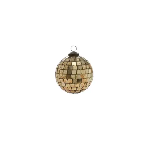 [65387] Antiqued Disco Ball Ornament 4"