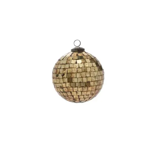 [65388] Antiqued Disco Ball Ornament 5"