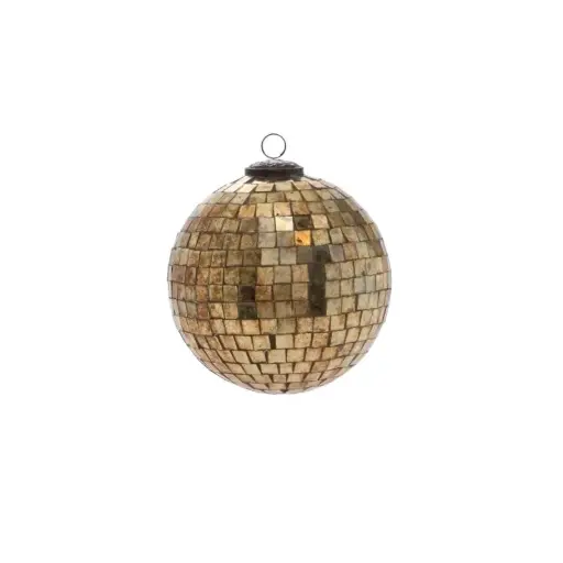 [65389] Antiqued Disco Ball Ornament 6"