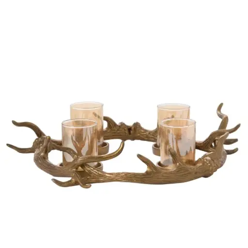 [65390] Antler Glow Candleholder 20"x 4"