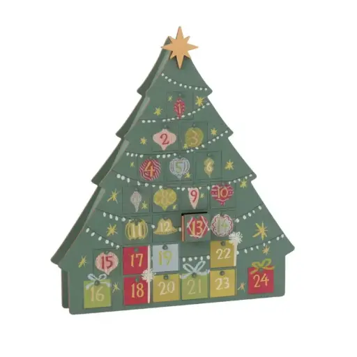 [65398] Arbol Advent Calendar 17.25"x 2.25"x 19.25"
