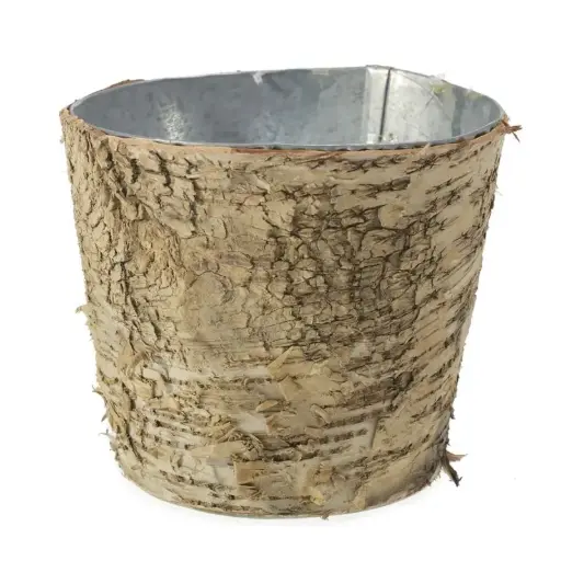 [65516] Birch Pot with Zinc 5.5"x 5"