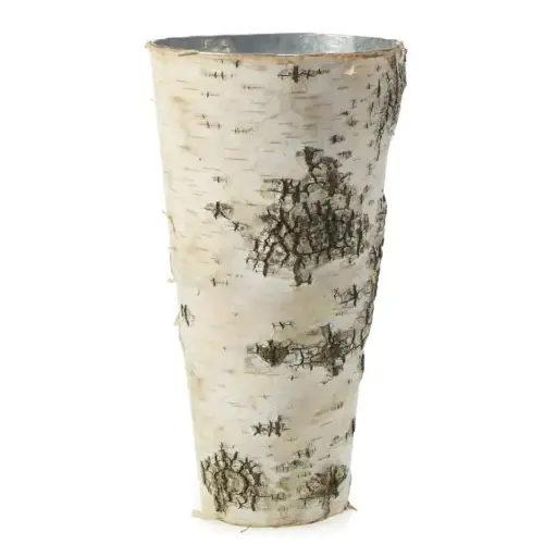 [65521] Birch Vase with Zinc 4.75"x 9"