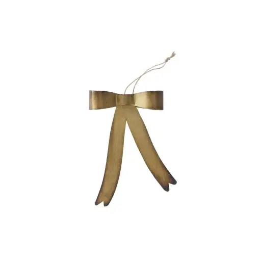 [65560] Brassy Bow Ornament 4.5"x 1.25"x 7"