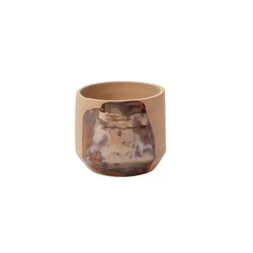 [65577] Bronze Brushstroke Pot 5"x 4.25"