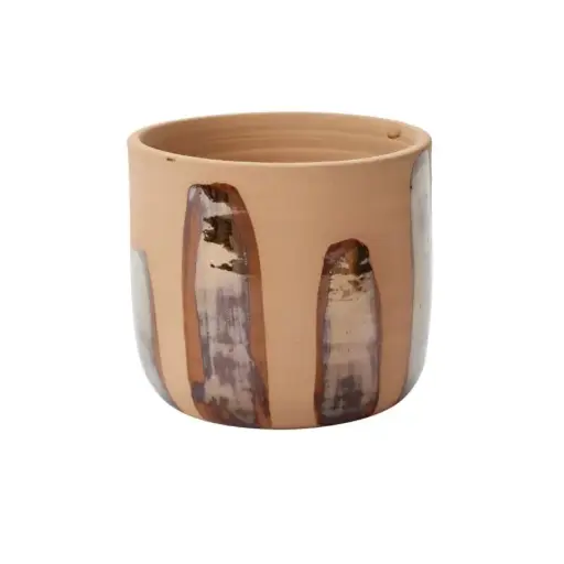 [65578] Bronze Brushstroke Pot 7.75"x 6.5"