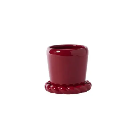 [65687] Cinnamon Twist Pot with Saucer 7.5"x 7"