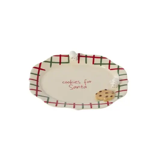 [65731] Cookies for Santa Platter 10"x 8.25"x 1.5"