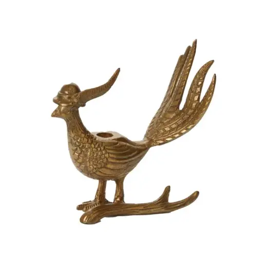 [65857] E+E Pheasant Candlestick Avery 8.25"x 4.25"x 8.25"