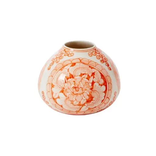 [65901] Eleanor Vase Coral 6.25"x 4.75"