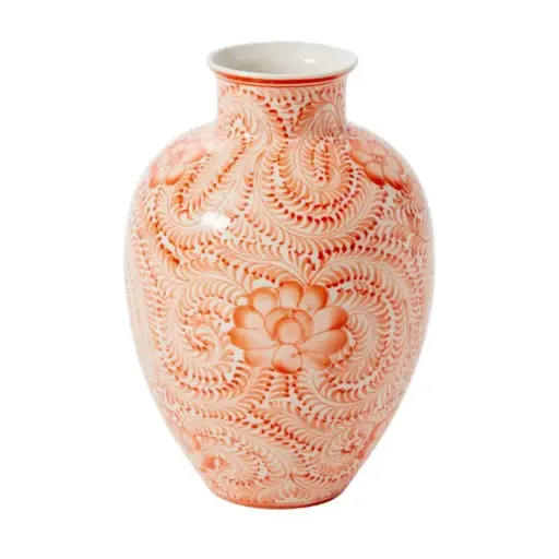 [65902] Eleanor Vase Coral 6.5"x 9.25"