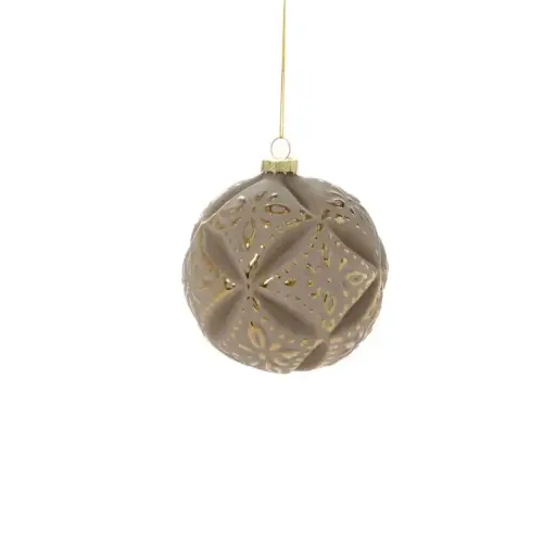 [65928] Embossed Velvet Ornament 4" Grey