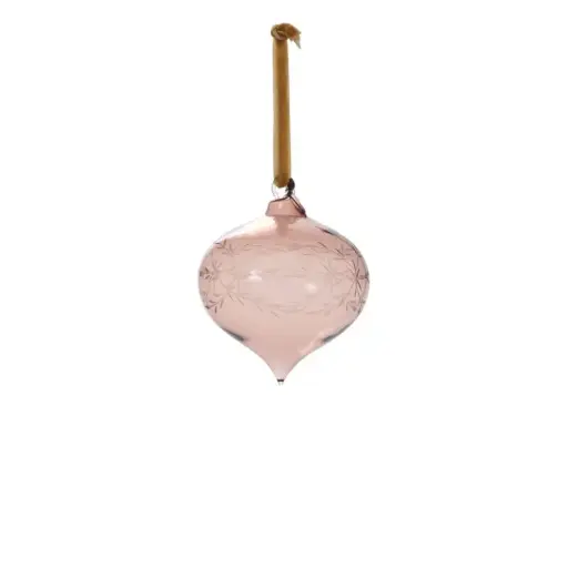 [65967] Etched Bauble Ornament 3"x 3.25" Smoke