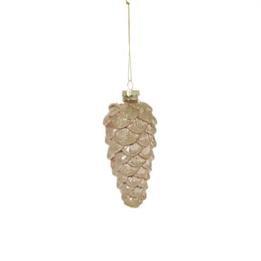 [66052] Frosted Pinecone Ornament 2"x 4.5" Gold