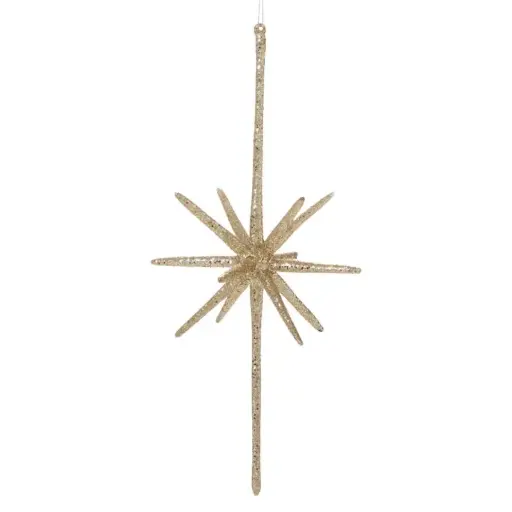 [66114] Glistening Star Ornament 4.5"x 11.5" Gold