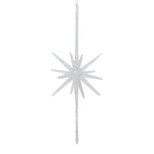[66115] Glistening Star Ornament 4.5"x 11.5" White