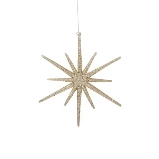 [66116] Glistening Star Ornament 7.5"x 0.5"x 7.5" Gold
