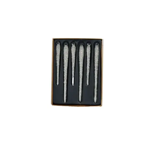 [66119] Glitzy Icicle Ornament Set of 6 - 5.75"x 1"x 7.75"