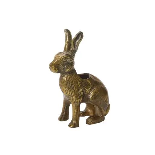 [66134] Golden Hare Vase 6.5"x 3"x 10"