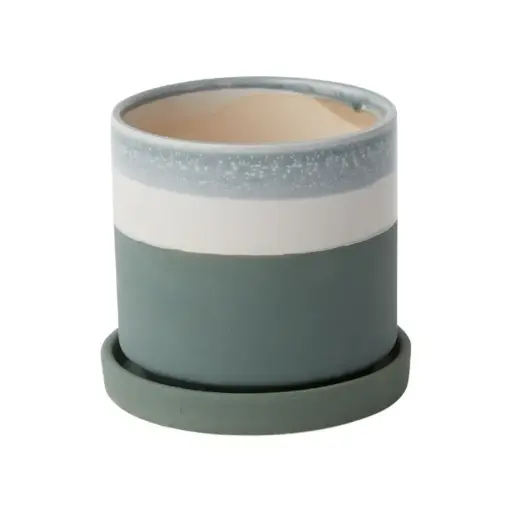 [66149] Greer Pot with Saucer 5"x 4.5"