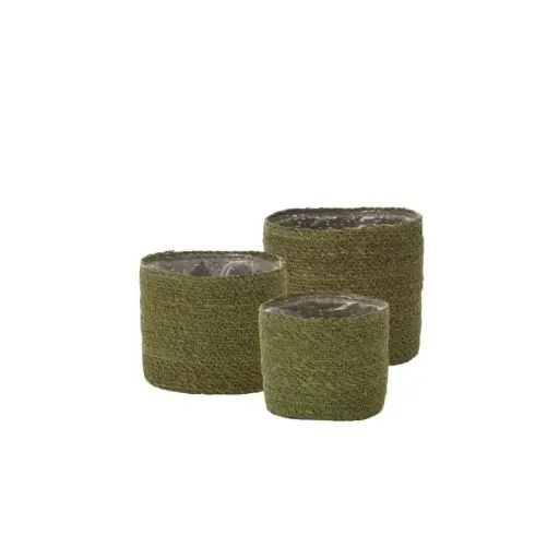 [66250] Inkberry Basket Set of 3 - 6.5"/7"/8" Green